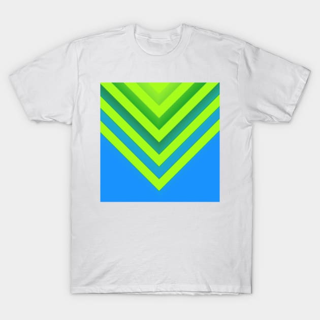 Sky & Lime Chevron T-Shirt by BlakCircleGirl